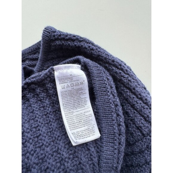 GAP Navy Blue Cotton Textured Knit Gold Button Cardigan Sweater Jacket, Size M - Picture 13 of 15